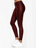 Sexy Slim Fit High Rise Button Closure Pants for Women