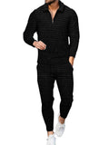 Male Spring Autumn Casual Long Sleeve V Neck Sets