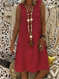 Vintage V-neck Sleeveless Summer Dresses for Women