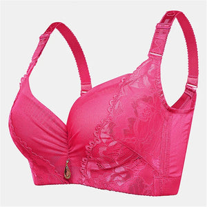 Women's Underwire Adjusted Straps Cotton Lining Comfy Bras - Rose