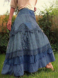 Vintage Patchwork Lace Cake Long Skirt