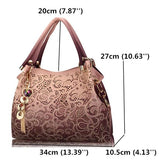 Women Elegant Vintage Hollow Out PU Leather Handbags