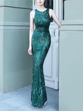 Stunning Backless Sequined Mermaid Dress for Evening