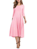 Stylish Solid Color Round Collar Pullover Dresses