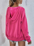 Chic Loose-fitting Comfy Fleece Square Collar Hoodies