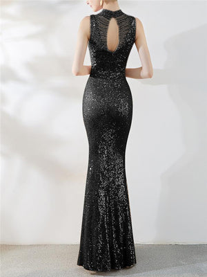 Elegant Mermaid Beaded Evening Gown for Dinner