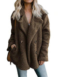 Warm Buttoned Fluffy Coat for Women