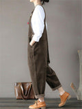 Women’s Casual Multi-Pocket Corduroy Overall