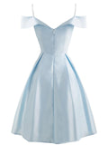 1950S Cold Shoulder Bow Satin Strap Dress