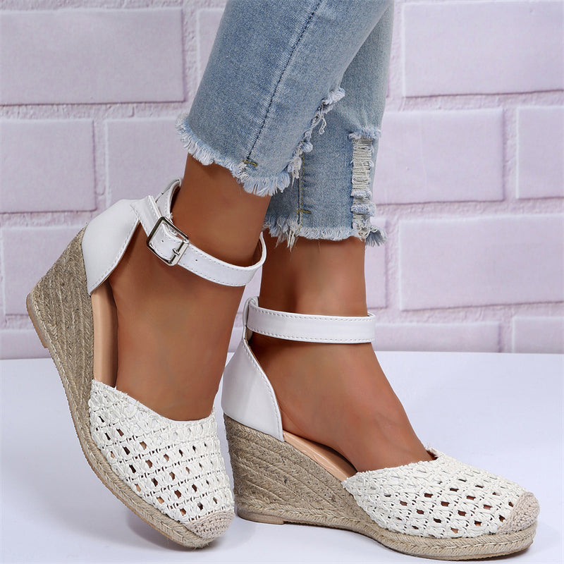 Women's Elegant Woven Rope Wedge Heels Sandals