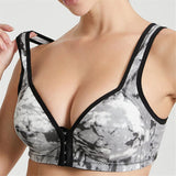 Women's Tie Dyed Front Closure Wireless Full Coverage Bras - Cameo