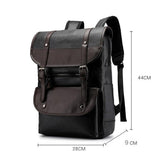 Stylish Leather Casual Multifunctional Travel Backpack for Men