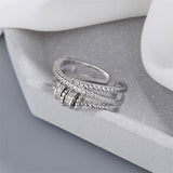 Female Double Line Circle Opening  Multi-layer Rotating Ring