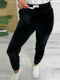 Drawstring Jogger Casual Velvet Pants for Women