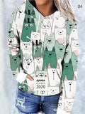 Female Sweet Cute Cat 3D Print Long Sleeve Hoodie