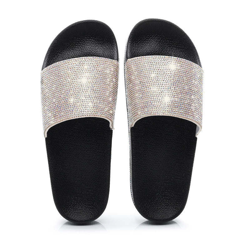 Women's Fashion Casual Shining Slip-on Open Toe Slippers