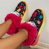 Female Winter Fluffy Halloween Christmas Flat Loafers