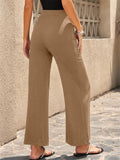 Women's Elastic Waist Stretch Wide Leg Pants