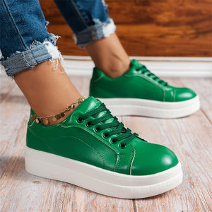 Lady Simple Green Lace Up Spring Autumn Shoes