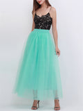 Trendy Breathable Multi-layer Solid Color Ladies Tulle Skirt