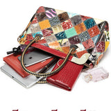 Fashionable Design Colorful Patchwork Large Capacity Handbag Shoulder Bag