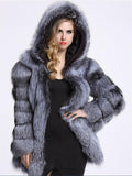 Ultra Cozy Warm Faux Fur Midi Length Hooded Coat