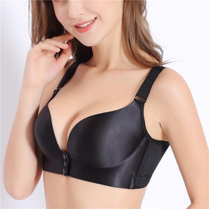 Women's Super Comfy Wireless Front Button Closure Soft Bras - Black