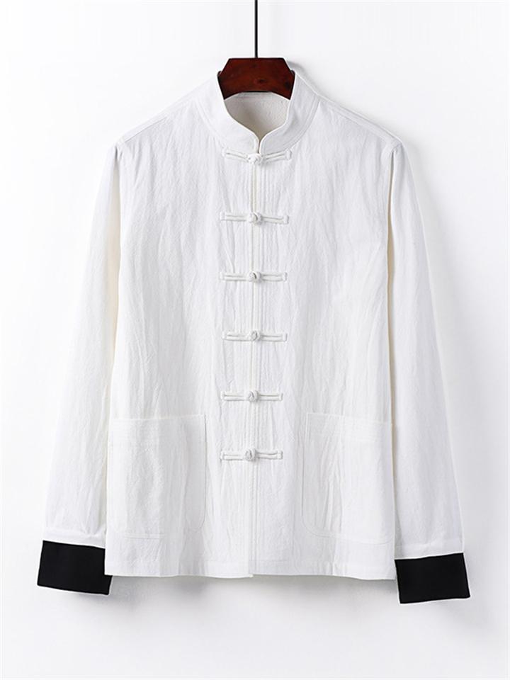 Vintage Style 3-Piece Outfit Retro Button Pocket Shirt + Elastic Waistband Pants