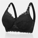 Women's Push Up Comfortable Floral Lace Bras - Blue