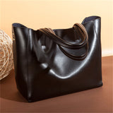 Elegant Lady Simple Style Genuine Leather High Capacity Zipper Handbags