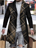 Cozy Wool Plaid Men's Mid Length Top Coats