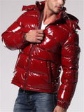 Men's Bubble Coat With Pockets Casual Simple Style Thermal Hooded Coat