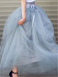 Pretty Trendy Solid Color 7 Layers One Size Long Tulle Skirts For Women