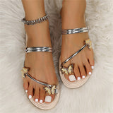 Flat Heel Casual Butterflies Decorated Slippers