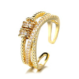 Female Double Line Circle Opening  Multi-layer Rotating Ring