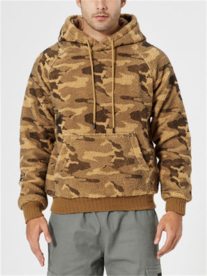 Men's Casual Hooded Camouflage Print Loose Winter Sweatshirt