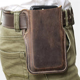 Men's Vintage Leather Waist Holster Phone Bag