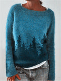 Soft Warm Round Neck Pullover Casual Knitted Sweaters for Women