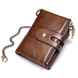Mens Anti-Theft Multipockets Vintage Leather Wallets