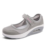 Rocker Bottom Velcro Mesh Flat Shoes