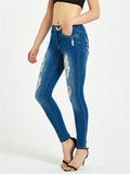 Women's Simple Style Slim Fit Breathable Stretchy Denim Jeans