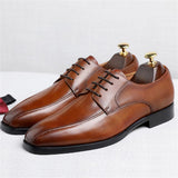 Lace-Up Business Casual Square Toe Shoes For Men
