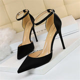 New Elegant Stylish Silk Glitter Blue Heels Pumps