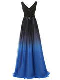 Gorgeous Chiffon Gradient Ombre Long Evening Prom Gown for Evening