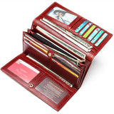 Solid Color Vintage Genuine Leather Wallet For Women