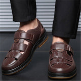 Classic Leather Closed Toe Summer Shoes for Men