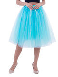 Casual Pretty Free Size Tulle Solid Color Knee-Length Skirts