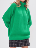 Winter High Collar Candy Color Knitted Sweaters for Sweet Lady