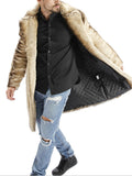 Trendy Winter Thermal Gradient Color Lapel Imitation Mink Fur Coat