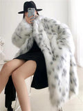 Fashion Loose Faux Fox Fur Thicken Keep Warm Lady Long Coats